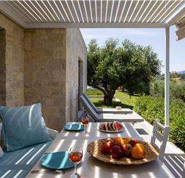 5 bedroom luxury villa with infinity pool, sea views and tennis court near Chania, sleeps 10